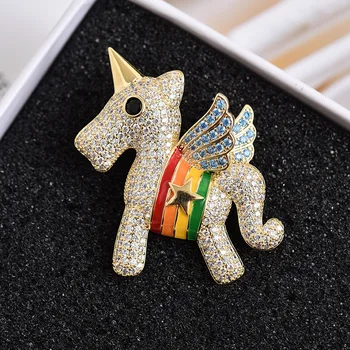 Malý Pegasus Luxusné Brošňa Pin Pracky Pin Prom Roztomilý Jednoduché Stlačené Placket S Šperky, Oblečenie Creative Decoration Brošňa