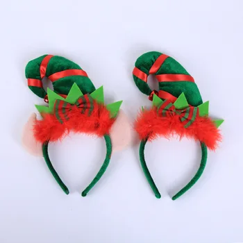 červené perie Vianočné vlasy hoop elfovia klobúk обруч рождество dance party dekorácie accesorios navidad accesorios navidad diadema
