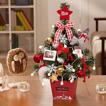 Mini Vianočný Stromček Package 50 cm Ploche Malé Mini Dekoratívne Vianočný Strom Dekorácie Darčeka Vianočný Dekor