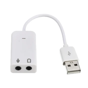 USB, Jack 3,5 mm Slúchadlá Zvuková Karta, USB 2.0 Zvuková Karta Virtual 7.1 3D Externý USB Audio Adaptér pre Notebook PC Prenosný počítač