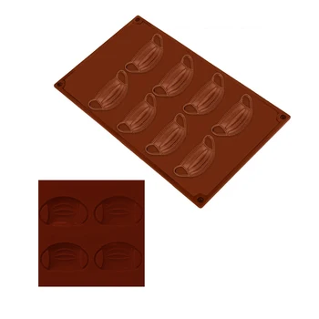 8 Dutiny Silikónové Formy Vzor Pečenie Formy Tortu Formy Čokoládový Mousse Formy Troch-Dimenzionální Kávy DIY Formy Na Pečenie