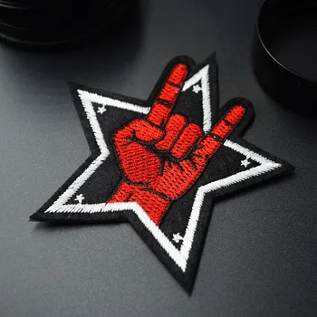 Hviezda fingle:8.0x8.5cm Žehlička Na Škvrny Šitie Vyšívané Nášivka pre Bunda Oblečenie Nálepky Odznak DIY Oblečenie Príslušenstvo
