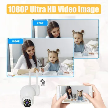 IP Mini Kamera 2MP 1080P Full HD Bezdrôtový CCTV Kamery Vonkajšie Nepremokavé PTZ Nočné Videnie Dohľadu Smart Home obojsmerné Audio