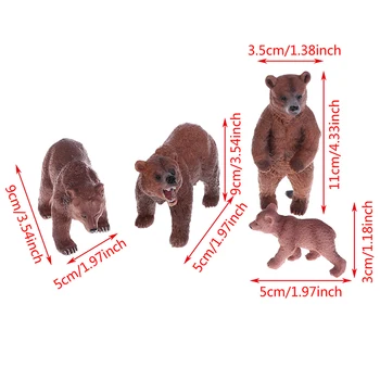 Pevné Voľne Žijúcich Zvierat Akčné Figúrky Deti Zvierat Kognitívne Hračky Malej Veľkosti Simulácia Medveď Hnedý Obrázok Zberateľskú Hračky