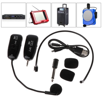 2.4 G Bezdrôtový Mikrofón Reči Headset Megaphone Rádio Mic Pre Reproduktor Výučby Stretnutie Sprievodca Mic