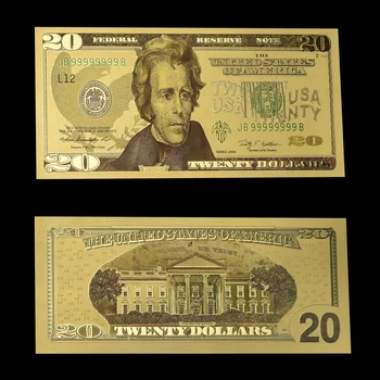 USD Zlatej Fólie Bankovka s Zobrazovanie Stáť 100 50 20 10 5 2 1 Dolár Falošné Peniaze Na Zbierku