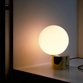 Zlato, Železo Mliečne Sklo Loptu Tieni Stolná Lampa Moderné Zariadenie Nordic Creative Módu V Štýle Art Deco Stôl Svetlo Luminaria Spálňa Posteli