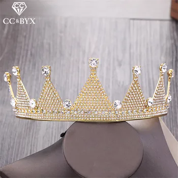 CC tiaras a koruny, hairband sprievod luxusné korálky svadobné vlasové doplnky pre nevesty kráľovná koruny zapojenie strana šperky HG005