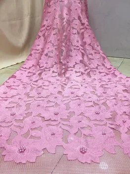 Najnovšie Afriky Šnúrky Tkaniny Vyšívané Vysokej Kvality francúzskej Čipky korálky Textílie Lacné Nigérijský Čistý tylu Čipky Textílie ML7256