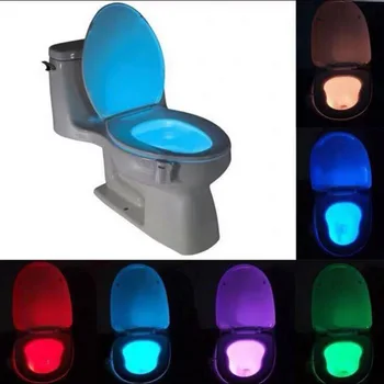 LED Wc sedadlo Indukčné lampy snímač Pohybu WC lampa 8 farieb Nočné Svetlo Premennej lámp Podsvietenia na jednorožec dekorácie spálňa
