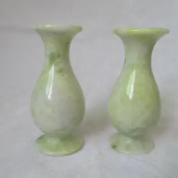 Vzácny Čínsky handcarved Prírodné jade/kamenné vázy/home decor stola Vázy
