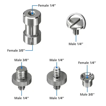 22 Ks Statív Skrutku Adaptéra Converter Krúžok Skrutka Pack(1/4 samec na 1/4 muž, 1/4 samec na 3/8 muž,1/4 žien na 3/8 muž,1/4 fema