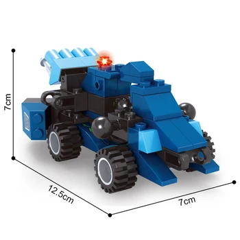 AUSINI Modrá Nákladné Auto Stavebných Blokov Deformovateľné Robot Hračky pre Deti Model Tehly Nastaviť urob si sám Tvorca Autor Deti Playthings