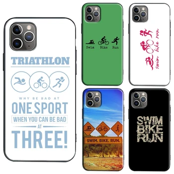 Plávať Bicykli Spustiť Triatlon TPU puzdro Pre iPhone X XR XS Max SE 2020 6 7 8 Plus 11 Pro Max 12 Pro Max mini Coque