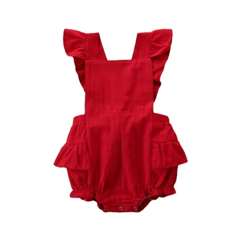 Detské Letné Oblečenie Novorodenca Dievča Šaty Bez Rukávov Prehrabať Kombinézu Backless Sunsuit Vrstvený Jumpsuit Celkovo Outfits01