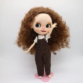 Prispôsobenie bábika DIY Zmeniť spoločný orgán blyth bábika Pre Dievčatá hnedé vlasy kučeravé