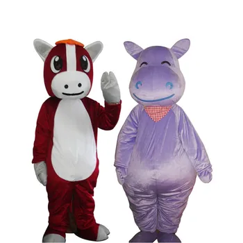 Unisex Plyšový Kôň Maskot Kostým pre Dospelých Cosplay Vyhovovali Hipo Maskot Kostým Zvierat Mascotte Maškarné kostýmy pre Halloween Vianoce