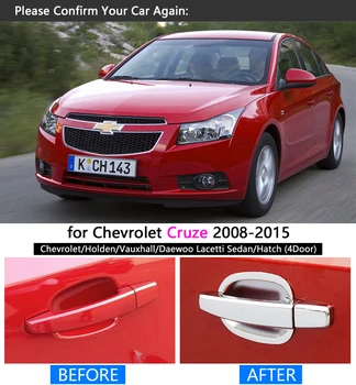 Auto Chrome Dverí Rukoväť Kryt Výbava Nastaviť pre Chevrolet Cruze J300 Holden 2008 2009 2010 2011 2012 2013 Chevy Príslušenstvo