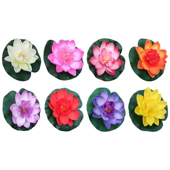 Umelé Lotus Domov Záhradné Jazierko Dekorácia Umelé Lotus lekna Plávajúce Kvet Rybník Rastlín Ornament 1pcs 10 cm