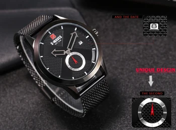 Luxury Military Watch Men Fashion Brand SWAVES Man Watch 2019 Casual Stainless Steel Relojes Hombre Waterproof Black Men Watches