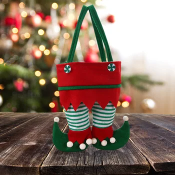 Kreatívne Candy Bag Santa Claus Darčekové Tašky Velvet Prúžok Tlače Kabelka Vianočný Strom Visí Prívesok Vianočnú Atmosféru Dekor