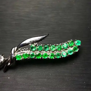 Prírodné reálne emerald 925 sterling silver Emerald brošňa kolíky doprava Zadarmo drahokam