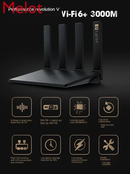Router Gigabit Port Bezdrôtový WiFi Optického Vlákna AX3 Pro Quad-Core 3000M