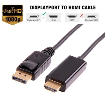 DP na kompatibilný s HDMI 1080P Full HD Displayport Kábel Samec Samec Display Port Adaptéra Converter 1.8 m Kábel medzi PC a TV, Projektor