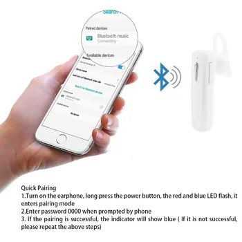 CHYI Bezdrôtová Jednom Uchu Slúchadlá S Mikrofónom Mini Ucho Handsfree Slúchadlá Stereo Slúchadlá Pre Smartphone, MP3
