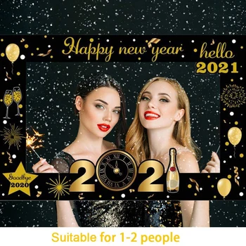 2021 Šťastný Nový Rok Papier Photo Booth Rám Vtipné Fotografie Rekvizity Vianoce Photobooth Nový Rok 2021 Pozadí Dekor Rekvizity