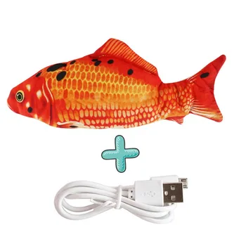 Pet Mačka USB Nabíjateľné Elektrické Vrtí Chvostom Simulácia Ryby Hračka Red Kaprov Samostatne sa Pohybujúce Ryby Cat Hračka