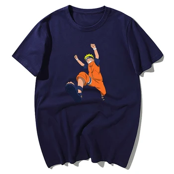 Vtipné Japonskom Anime Uzumaki Naruto Skok Print T Shirt Mužov Lete Harajuku Streetwear ShortSleeve Bavlna T-Shirt Hip Hop Topy Muž