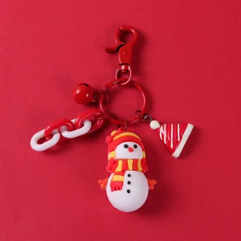 Tvorivé Vianočné Keychain Roztomilý Krásny Snehuliak Santa Claus Auto Prívesok Na Ženy Dámy Taška Prívesok Príslušenstvo Keyring Deti Darček