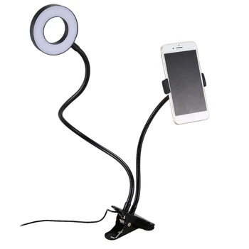 Selfie Krúžok Svetlo s Flexibilným Mobilný Telefón Majiteľa Lenivý Držiak Stolná Lampa Led na Youtube Live Stream Úrad, Aby Na