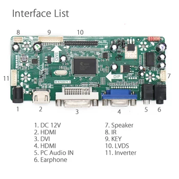 Yqwsyxl riadiacej Dosky Monitora S reproduktora Súpravy pre LTN156AT01-B04 HDMI + DVI + VGA LCD LED displej Regulátora Rada Ovládač