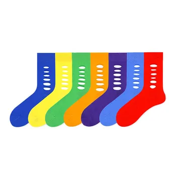 Harajuku 7 Farieb Trend Otvor Otvor Candy Zábavné Ponožky Priedušná Protišmykové Farebné Sox Bežné Pure Color Česanej Bavlny Ženy Ponožky