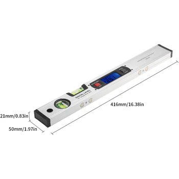 Digitálne Uhlomery Uhol Finder Inclinometer elektronické Úrovni 360 stupňov s/bez Magnety Úrovni uhol svahu test Pravítko 400mm