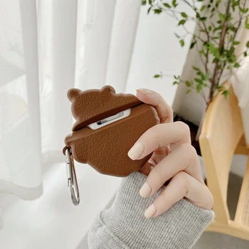 3D animovaný Kórea Čokoládové Cookies Medveď Mäkké Silikónové Slúchadlá Slúchadlá puzdro pre Apple Airpods 1 2 Bezdrôtové Slúchadlá Kryt