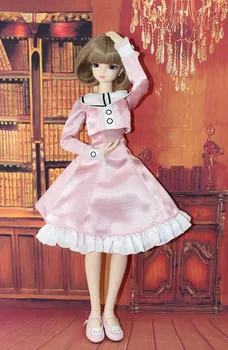 DBS forturn dní iba pre 1/4 bjd 45 cm bábiku ružová jednotné školské dievča je vhodný pre 45 cm bábika oblečenie pre dievča, darček