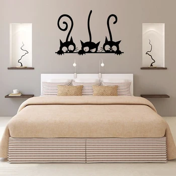 Samolepky na stenu Tri Mačky, Nálepky Roztomilý Zvierat Okno Obtlačky nástennú maľbu Domova pre Strany Chlapec, Izba Nepremokavé Obtlačky
