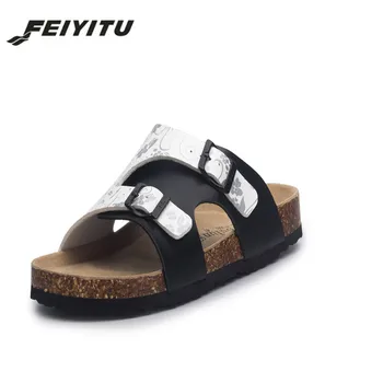 FeiYiTu Plus Veľkosť 36-45 Nové Letné Dámske Pláži Korku Papuče Bežné Dvojité Pracky Dreváky Listov Ženy Pošmyknúť na Flip Flop Topánky