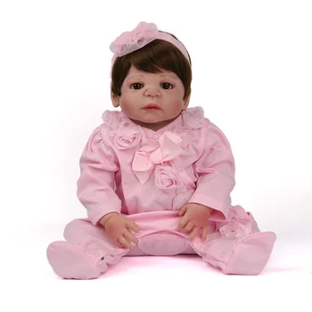23inch Plný silikónové reborn Kúpať Hračky Baby-znovu sa narodiť dievča Deti modelovanie Narodeniny Vianočný Darček Dievčatá Brinquedos batoľa bábika