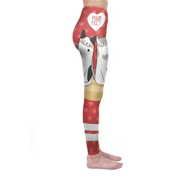 FCCEXIO Ženy Legíny Vysoký Pás Fitness Leginy Fortune Mačka 3D Tlač Leggins Ženské Nohavice Nové Cvičenie Legíny Slim Nohavice