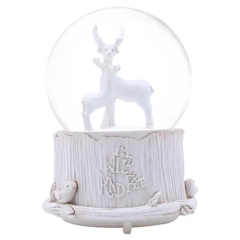 Kreatívne White Bear Elk Music Box Domáce Dekorácie Crystal Ball S Sneženie Izba Dekor Strany Rekvizity Ozdoby Darček Pre Priateľa