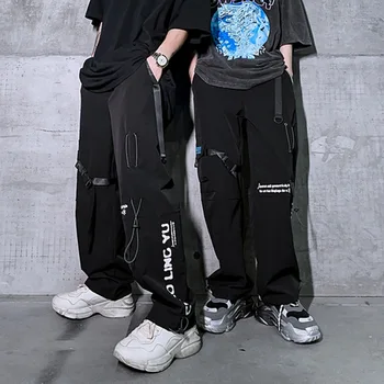 Harajuku Páse s nástrojmi Hárem Joggers Nohavice Streetwear 2020 Mužov Hip Hop Bežné Tepláky Nohavice Módne Čierne Nohavice Muž WY271