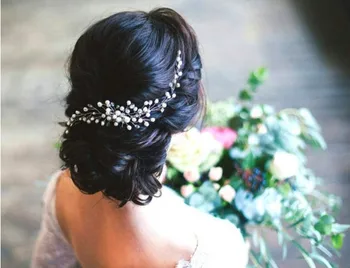 Ženy Trendy Kvet Crystal Pearl Svadobné Vlasy Hrebeňom Headpiece Svadobné Doplnky Do Vlasov Ručné Svadobné Vlasy, Šperky, Ozdoby