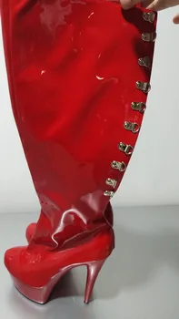 Sexy pole tanec klasický kolo prst čipky topánky 6 cm platforma 15 cm vysoké podpätky platformu koleno-vysoké topánky
