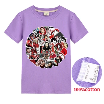 Peniaze Heist T-shirt Hip Hop Blúzka Chlapec Oblečenie Dievčatá Tshirt La Casa De Abstraktných Bežné Kreslené Tričká pre Dospievajúcich Camiseta