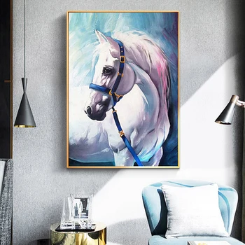Moderný Umelec Maľoval Abstraktné Kôň Umenie Maľba Na Plátno Na Stenu Umenie Frameless Obrázok Dekorácie Pre Live Miestnosti Domova Darček