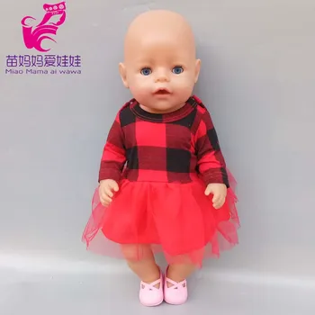 Pre baby doll oblečenie tričko červenej krajky Vianoce sneh strom sobov šaty pre 18-palcové dievča bábiku obliecť deti dievča dary